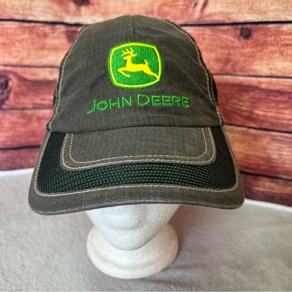 John Deere Dark Grey Mesh Snapback OS Hat Cap Unisex